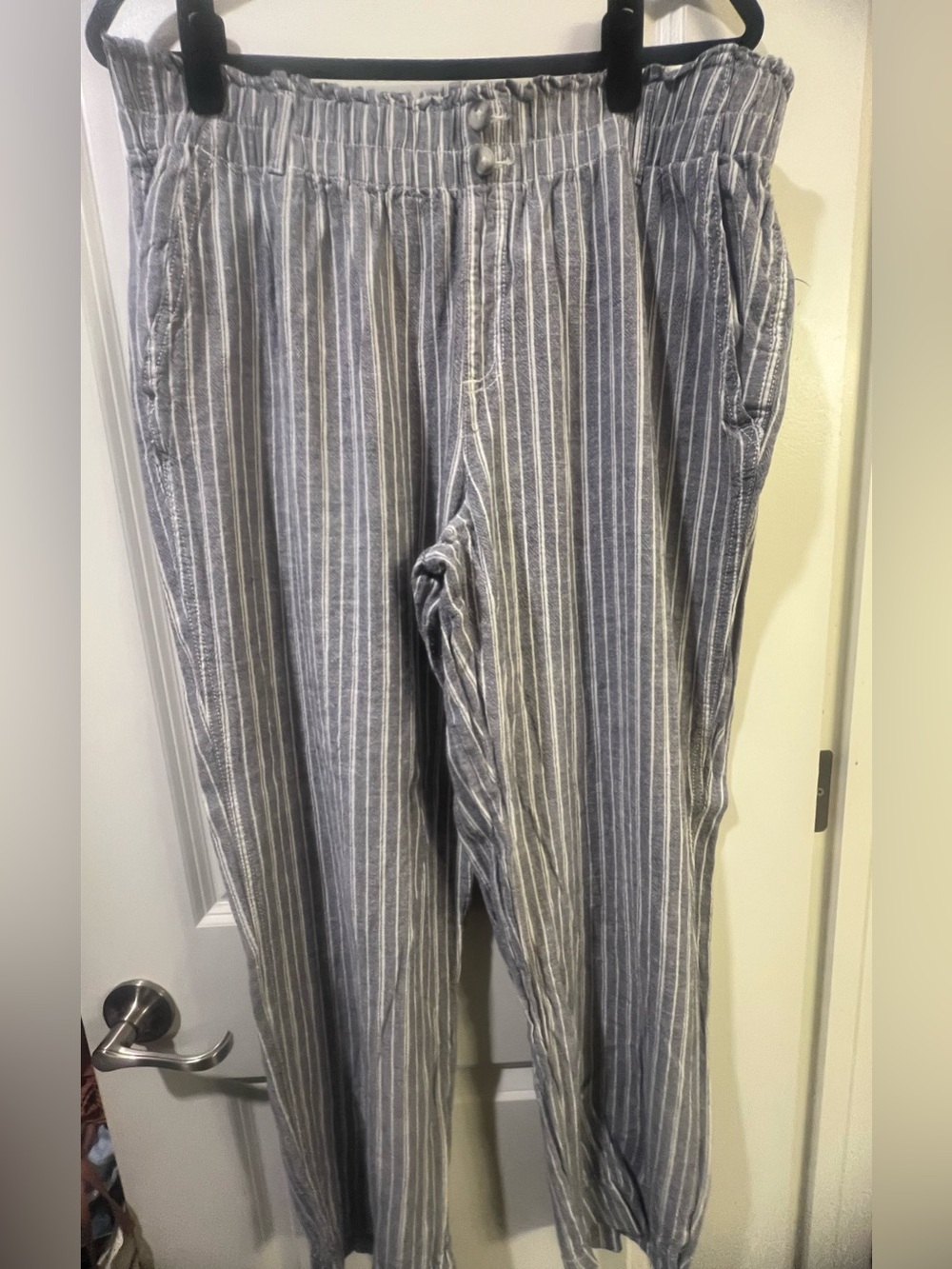 Briggs New York Blue and White Striped Chinos